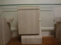 Italian Postmodern Travertine Console Attributed To Angelo Mangiarotti - 4487485