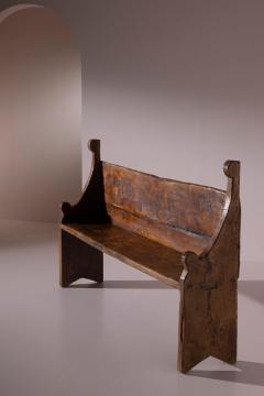 Italian Primitive Plank End Bench in Elm 17th Century - 4571474