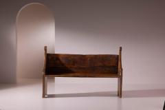 Italian Primitive Plank End Bench in Elm 17th Century - 4571489