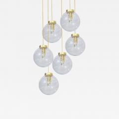 Italian Pulegoso Glass Brass Chandeliers Six Available - 1590016