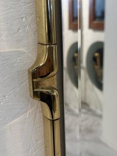 Italian Rectangular Brass Wall Mirror with Rounded Corners 1970s - 4355652
