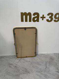 Italian Rectangular Brass Wall Mirror with Rounded Corners 1970s - 4355657