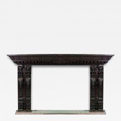 Italian Renaissance Carved Walnut Caryatid Mantel - 4263228