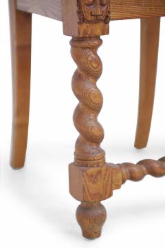 Italian Renaissance Carved Wooden Turn Legged Side Chair - 4665675