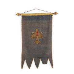 Italian Renaissance Style Blue Velvet Banner - 4709061