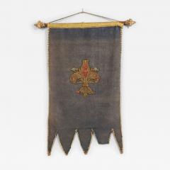 Italian Renaissance Style Blue Velvet Banner - 4709182