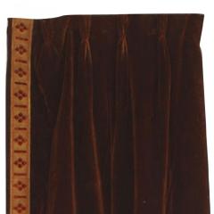 Italian Renaissance Style Brown Velvet Metallic Thread Drape - 4407629