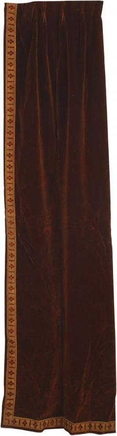 Italian Renaissance Style Brown Velvet Metallic Thread Drape - 4412596