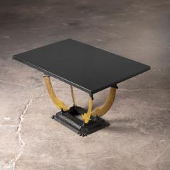 Italian Renaissance Style Cast Iron Table with Arabian Sword Base Granite Top - 4528145