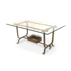 Italian Renaissance Style Gilt Iron and Glass Coffee Table - 4693100