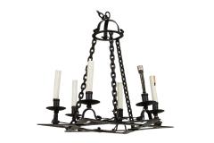 Italian Renaissance Style Iron Star of David Chandelier - 4169533