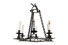 Italian Renaissance Style Iron Star of David Chandelier - 4169534