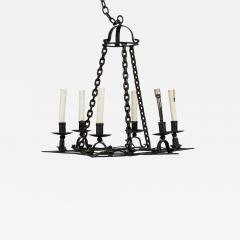 Italian Renaissance Style Iron Star of David Chandelier - 4186204
