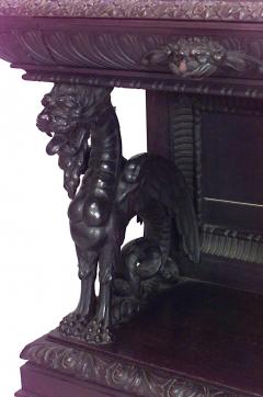 Italian Renaissance Style Oak Griffin Console Table - 4635165