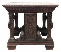 Italian Renaissance Style Oak Library Table Desk - 4629298
