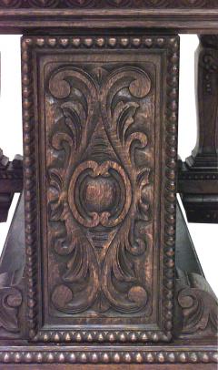Italian Renaissance Style Oak Library Table Desk - 4629299