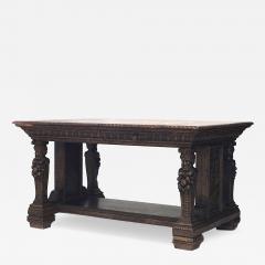 Italian Renaissance Style Oak Library Table Desk - 4645122