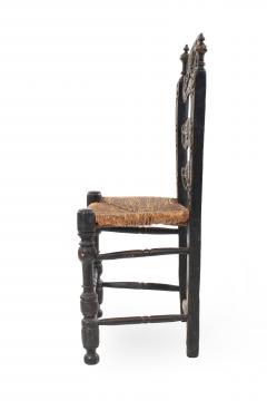 Italian Renaissance Style Painted and Carved Ladder Back Side Chairs - 1419561
