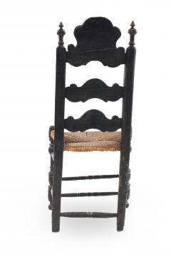 Italian Renaissance Style Painted and Carved Ladder Back Side Chairs - 1419563
