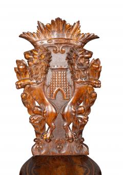 Italian Renaissance Style Walnut Sgabello Chair - 4465359