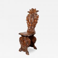 Italian Renaissance Style Walnut Sgabello Chair - 4465553