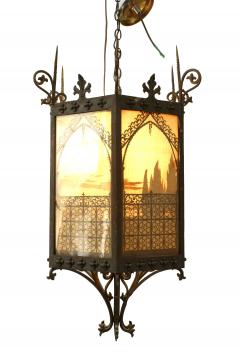 Italian Renaissance Style iron and Glass Hanging Lanterns - 1398912