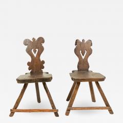 Italian Renaissance Walnut Sgabelli Side Chairs - 1421416