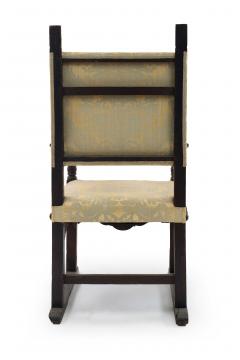 Italian Renaissance Walnut Throne Arm Chair - 1404292