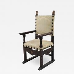 Italian Renaissance Walnut Throne Arm Chair - 1407957