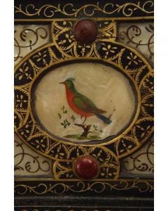Italian Renaissance style ebonized stone mother of pearl inset box - 4626261