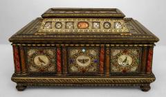 Italian Renaissance style ebonized stone mother of pearl inset box - 4626262