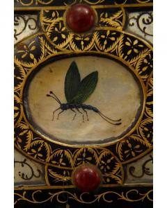 Italian Renaissance style ebonized stone mother of pearl inset box - 4626268