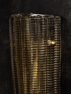 Italian Ribbed Curved Murano Glass Wall Sconce - 4693137