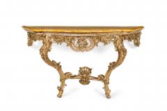 Italian Rococo 18th Century Silver Gilt and Marble Top Console - 4628791