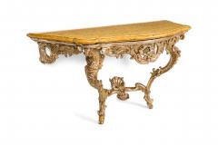 Italian Rococo 18th Century Silver Gilt and Marble Top Console - 4628792