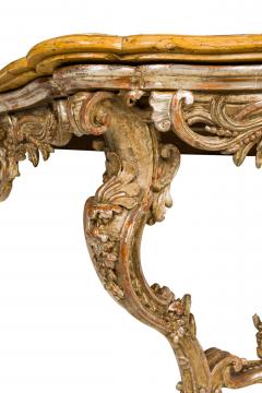 Italian Rococo 18th Century Silver Gilt and Marble Top Console - 4628796
