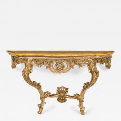 Italian Rococo 18th Century Silver Gilt and Marble Top Console - 4644051