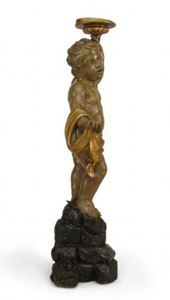 Italian Rococo Green Cupid Figure - 4198251