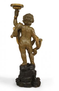 Italian Rococo Green Cupid Figure - 4198253
