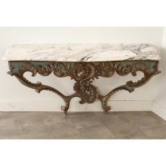 Italian Rococo Painted Marble Console - 2920402