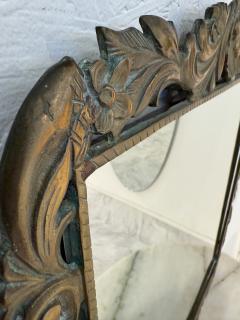 Italian Rococo Revival Mirror and Console Set with Marble Top 1950s - 4357551