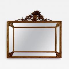 Italian Rococo Style 19th Century Giltwood Pareclose Mirror with Carved Crest - 3425285