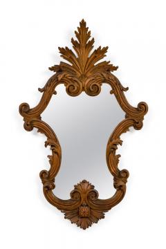Italian Rococo Style Carved Cartouche Form Fruitwood Wall Mirrors - 4666280