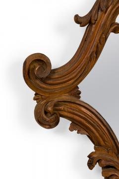 Italian Rococo Style Carved Cartouche Form Fruitwood Wall Mirrors - 4666283