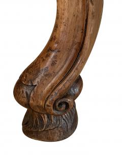 Italian Rococo Style Hand carved European Walnut Fruitwood Farm library Table - 4293286