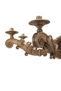 Italian Rococo Style Large Carved Oak Chandeliers - 735935