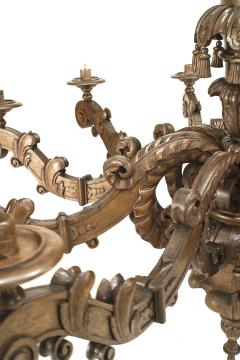 Italian Rococo Style Large Carved Oak Chandeliers - 735939