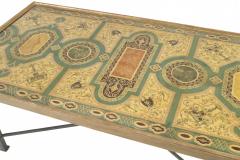 Italian Roman Neoclassic Faux Marble and Iron Coffee Table - 4630087
