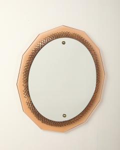 Italian Rose Gold Glass Wall Mirror circa 1950 - 4783630