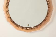 Italian Rose Gold Glass Wall Mirror circa 1950 - 4783663